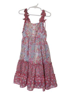 Girl's 8 Jona Michelle Pink Floral Tiered Dress